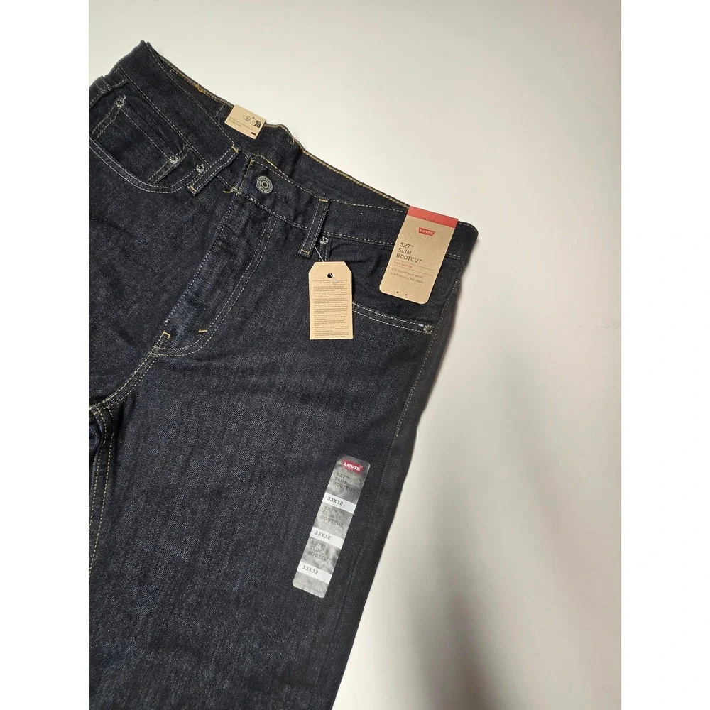 Levi's Jeans Men 33x32 Dark Wash Slim Bootcut 527 Denim 05527-0498 Indigo Pants